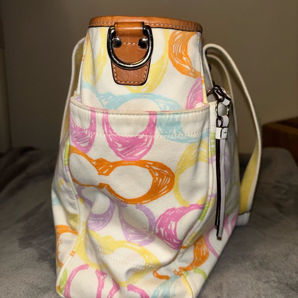 Coach Multicolor Coach Hampton Scribble Signature Tote Bag - Picture 4 of 14